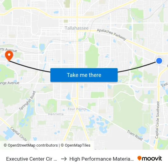 Executive Center Cir at Seagate Dr Nb to High Performance Materials Research Institute map