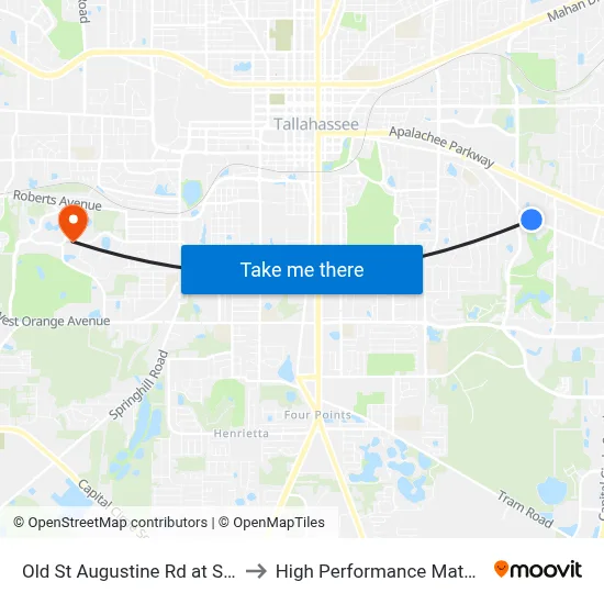 Old St Augustine Rd at Social Security Office Wb to High Performance Materials Research Institute map