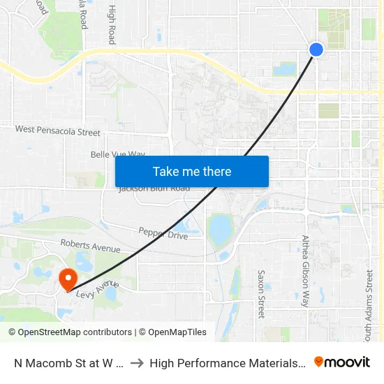 N Macomb St at W Brevard St Sb to High Performance Materials Research Institute map