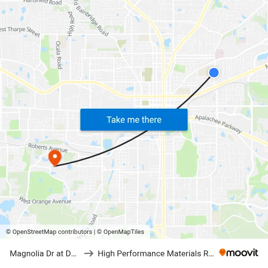 Magnolia Dr at Devils Dip Sb to High Performance Materials Research Institute map