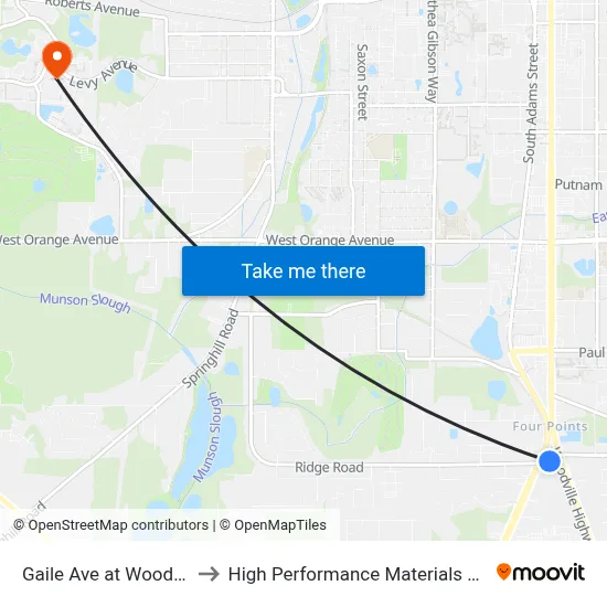 Gaile Ave at Woodville Hwy Eb to High Performance Materials Research Institute map