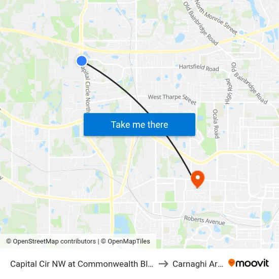 Capital Cir NW at Commonwealth Blvd to Carnaghi Arts map