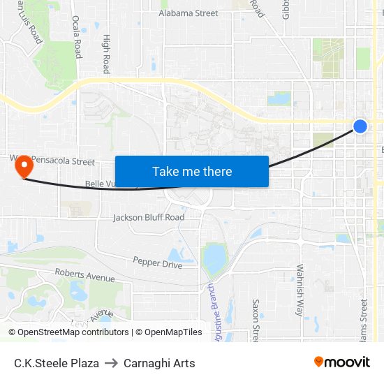 C.K.Steele Plaza to Carnaghi Arts map