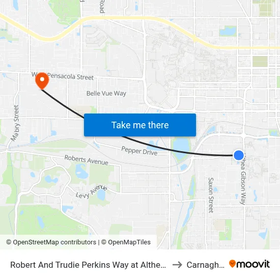 Robert And Trudie Perkins Way at Althea Gibson Way Wb to Carnaghi Arts map