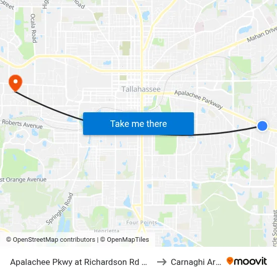 Apalachee Pkwy at Richardson Rd Wb to Carnaghi Arts map