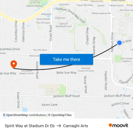 Spirit Way at Stadium Dr Eb to Carnaghi Arts map