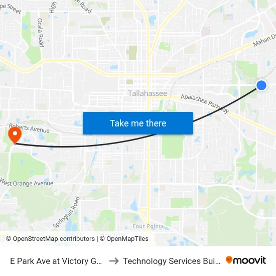 E Park Ave at Victory Garden Dr Eb to Technology Services Building (Elbit) map