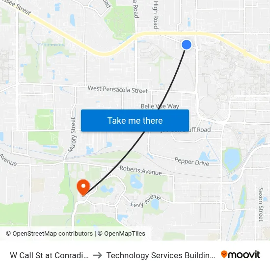 W Call St at Conradi St Eb to Technology Services Building (Elbit) map