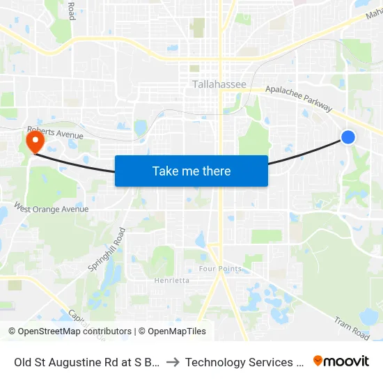 Old St Augustine Rd at S Blair Stone Rd Wb to Technology Services Building (Elbit) map