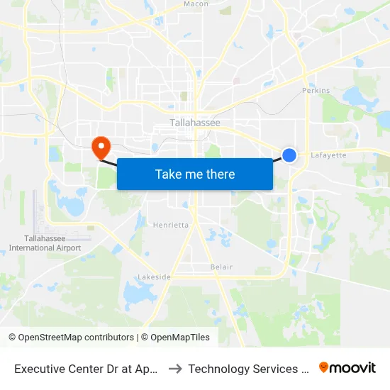Executive Center Dr at Apalachee Pkwy Nb to Technology Services Building (Elbit) map