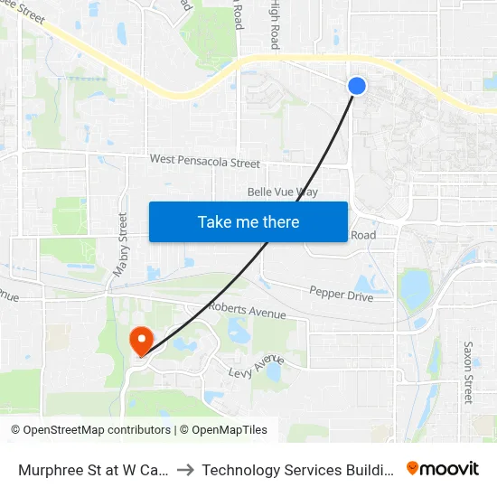 Murphree St at W Call St Sb to Technology Services Building (Elbit) map