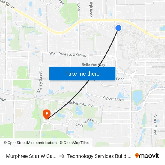 Murphree St at W Call St Nb to Technology Services Building (Elbit) map
