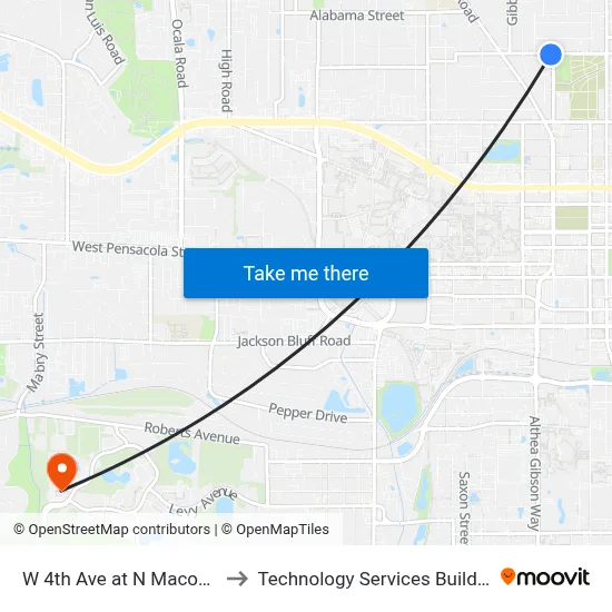 W 4th Ave at N Macomb St Eb to Technology Services Building (Elbit) map