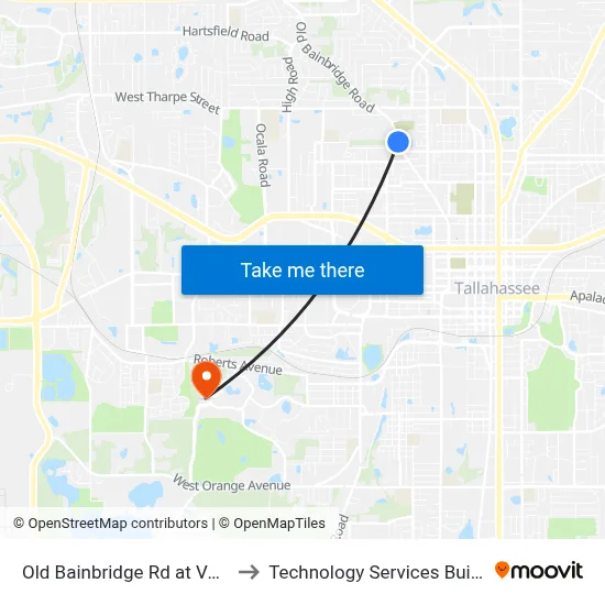 Old Bainbridge Rd at Volusia St Sb to Technology Services Building (Elbit) map