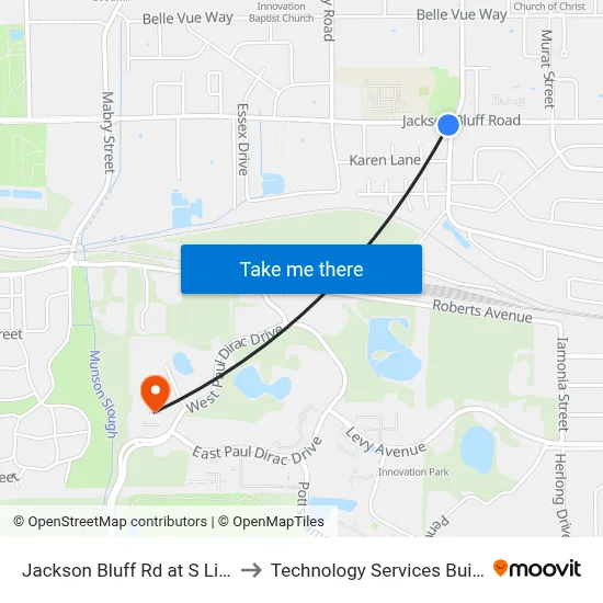 Jackson Bluff Rd at S Lipona Rd Eb to Technology Services Building (Elbit) map