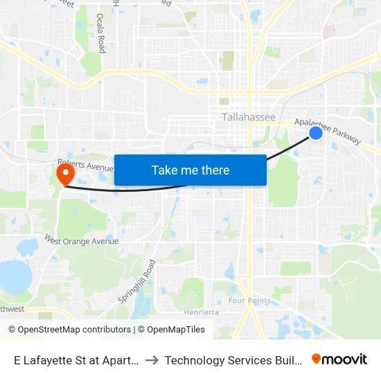E Lafayette St at Apartments Eb to Technology Services Building (Elbit) map