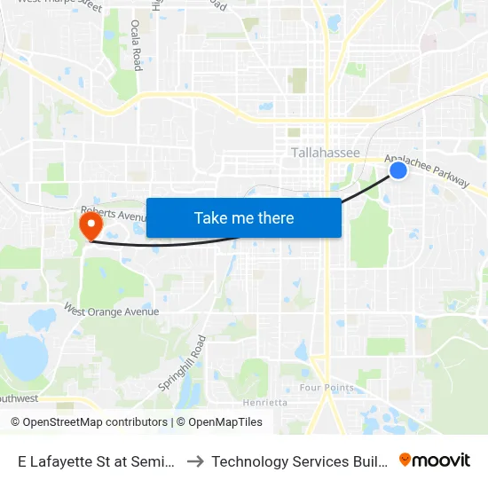 E Lafayette St at Seminole Dr Eb to Technology Services Building (Elbit) map