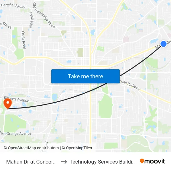 Mahan Dr at Concord Rd Eb to Technology Services Building (Elbit) map