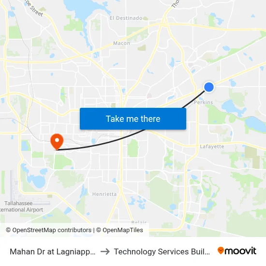 Mahan Dr at Lagniappe Way Eb to Technology Services Building (Elbit) map