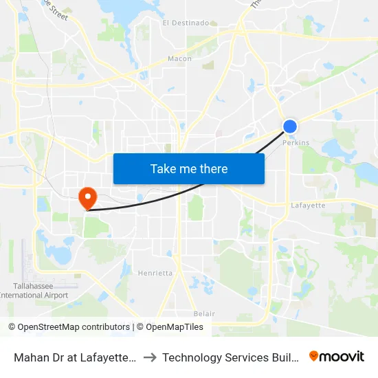 Mahan Dr at Lafayette Place Eb to Technology Services Building (Elbit) map