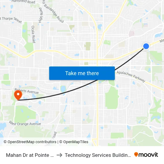 Mahan Dr at Pointe Ct Wb to Technology Services Building (Elbit) map