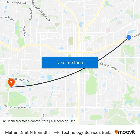 Mahan Dr at N Blair Stone Rd Wb to Technology Services Building (Elbit) map