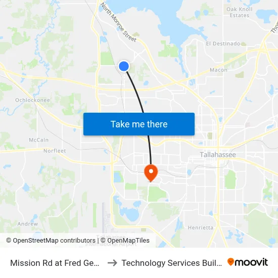 Mission Rd at Fred George Rd Sb to Technology Services Building (Elbit) map