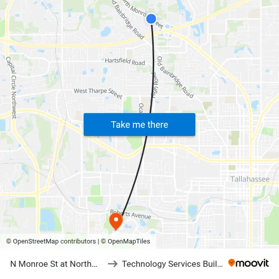 N Monroe St at Northmont Dr Nb to Technology Services Building (Elbit) map