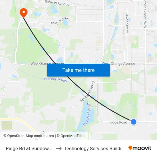 Ridge Rd at Sundown Rd Eb to Technology Services Building (Elbit) map