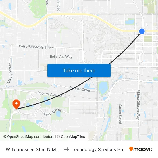 W Tennessee St at N Macomb St Eb to Technology Services Building (Elbit) map