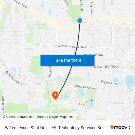 W Tennessee St at Ocala Rd Wb to Technology Services Building (Elbit) map