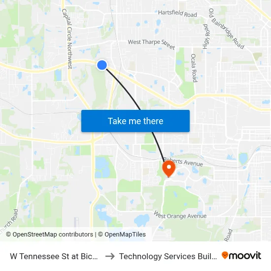 W Tennessee St at Bicycle Rd Wb to Technology Services Building (Elbit) map