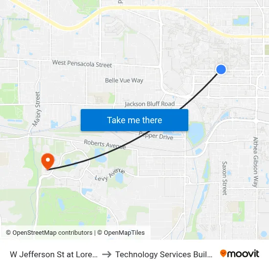 W Jefferson St at Lorene St Wb to Technology Services Building (Elbit) map