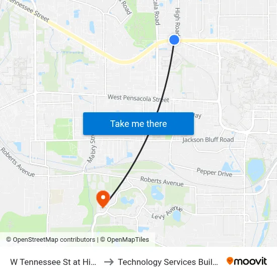 W Tennessee St at High Rd Wb to Technology Services Building (Elbit) map
