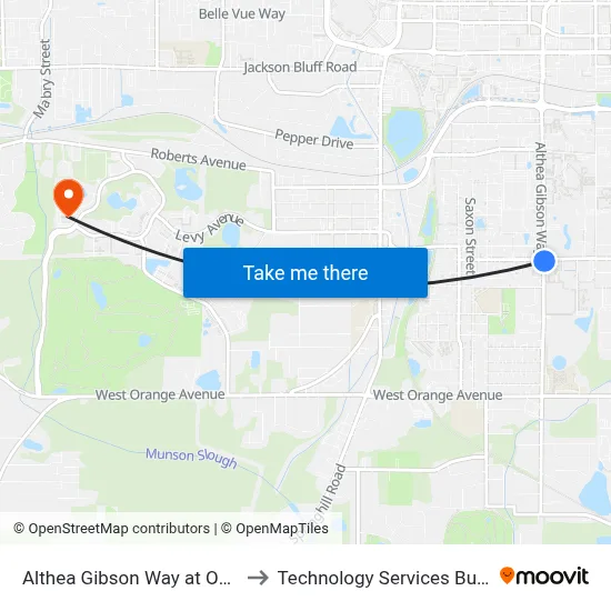 Althea Gibson Way at Osceola St Nb to Technology Services Building (Elbit) map