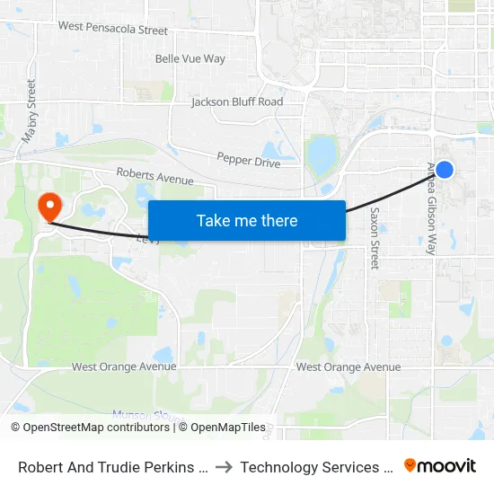 Robert And Trudie Perkins Way at Famu Wb to Technology Services Building (Elbit) map