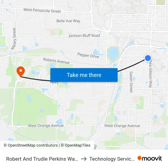 Robert And Trudie Perkins Way at Althea Gibson Way Wb to Technology Services Building (Elbit) map