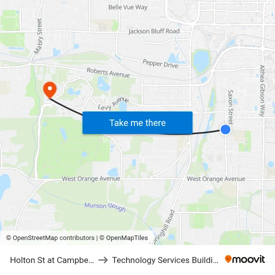 Holton St at Campbell St Sb to Technology Services Building (Elbit) map