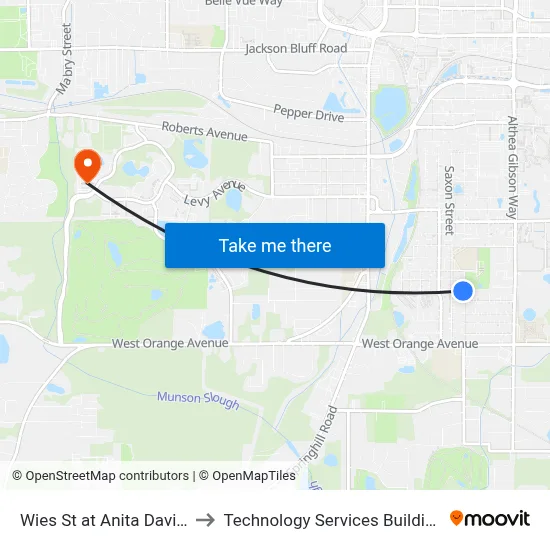 Wies St at Anita Davis Pl Eb to Technology Services Building (Elbit) map
