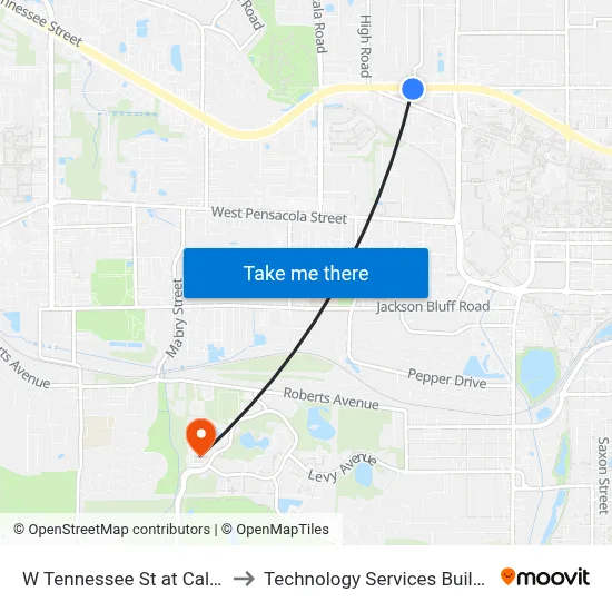 W Tennessee St at Caliark St Eb to Technology Services Building (Elbit) map