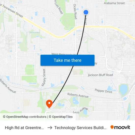 High Rd at Greentree Ln Sb to Technology Services Building (Elbit) map