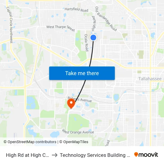 High Rd at High Ct Sb to Technology Services Building (Elbit) map