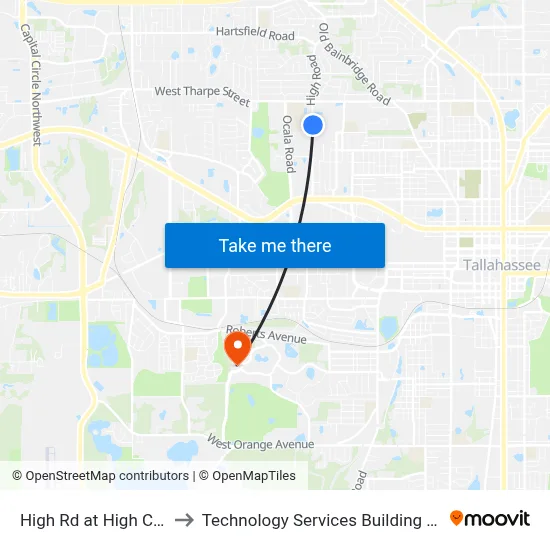 High Rd at High Ct Nb to Technology Services Building (Elbit) map
