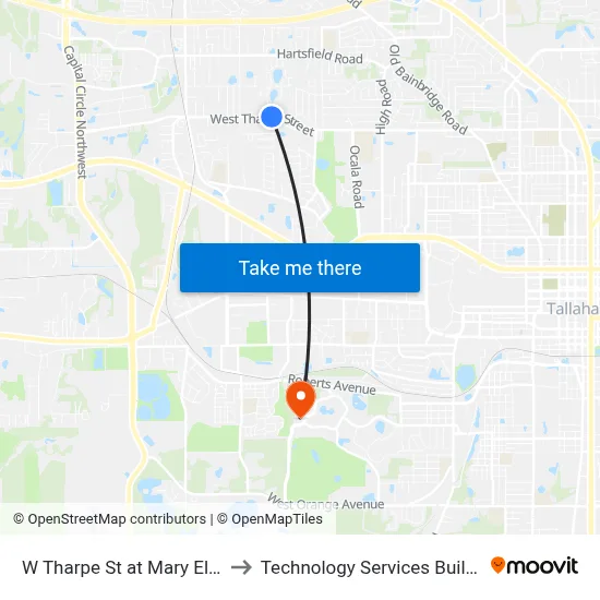 W Tharpe St at Mary Ellen Dr Wb to Technology Services Building (Elbit) map