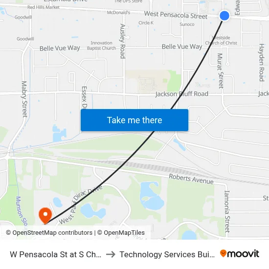 W Pensacola St at S Chapel Dr Wb to Technology Services Building (Elbit) map