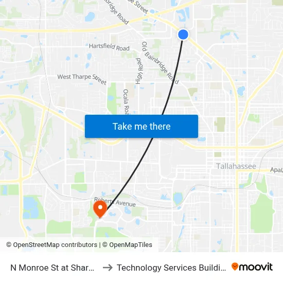N Monroe St at Sharer Rd Sb to Technology Services Building (Elbit) map