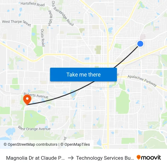 Magnolia Dr at Claude Pichard Dr Nb to Technology Services Building (Elbit) map