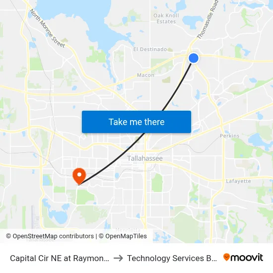 Capital Cir NE at Raymond Diehl Rd Nb to Technology Services Building (Elbit) map