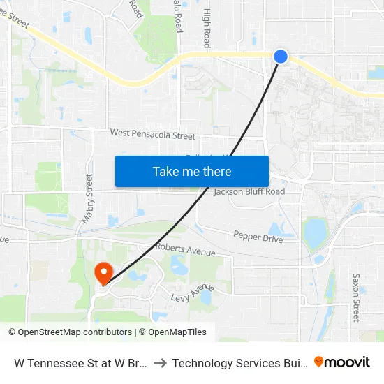 W Tennessee St at W Brevard St Eb to Technology Services Building (Elbit) map