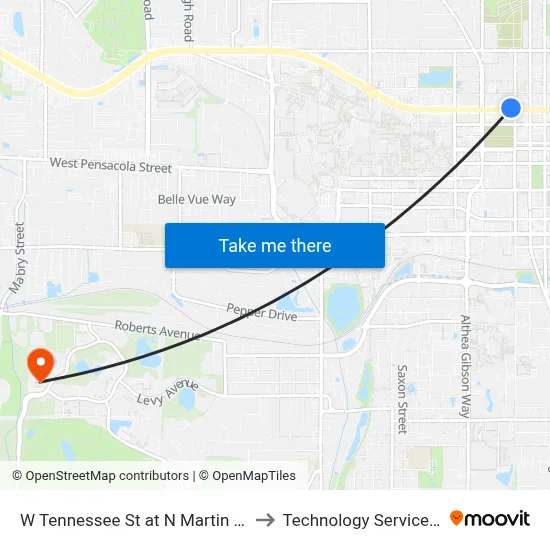 W Tennessee St at N Martin Luther King Jr Blvd Wb to Technology Services Building (Elbit) map